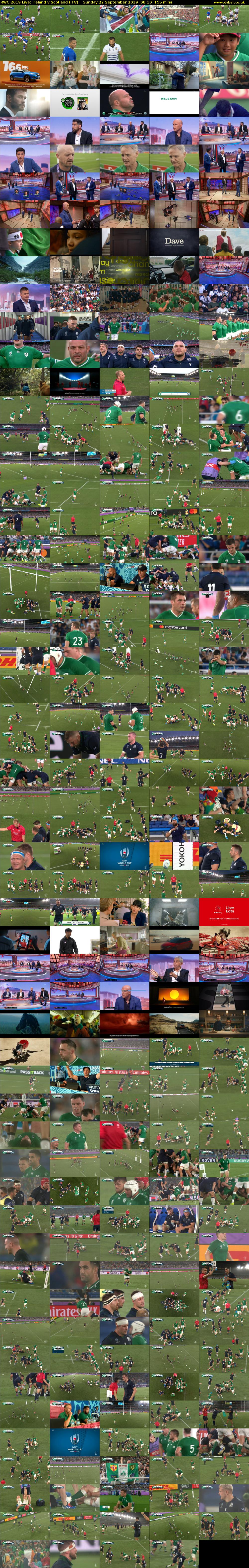 RWC 2019 Live: Ireland v Scotland (ITV) Sunday 22 September 2019 08:10 - 10:45