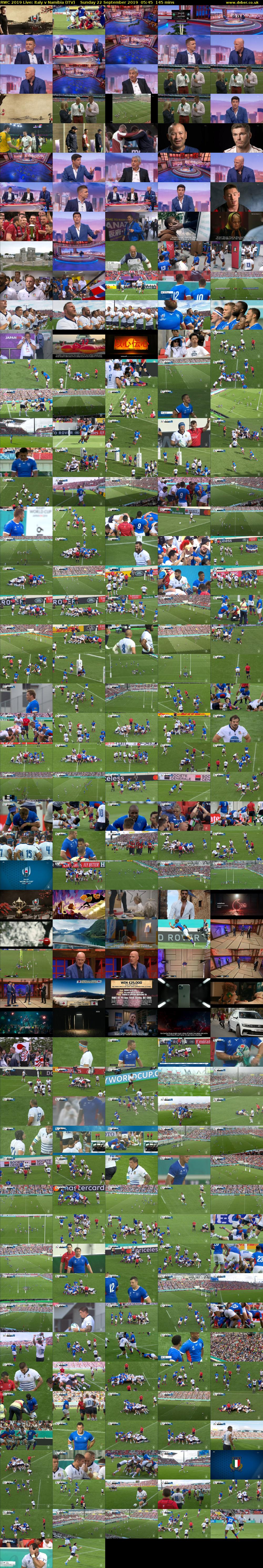 RWC 2019 Live: Italy v Namibia (ITV) Sunday 22 September 2019 05:45 - 08:10