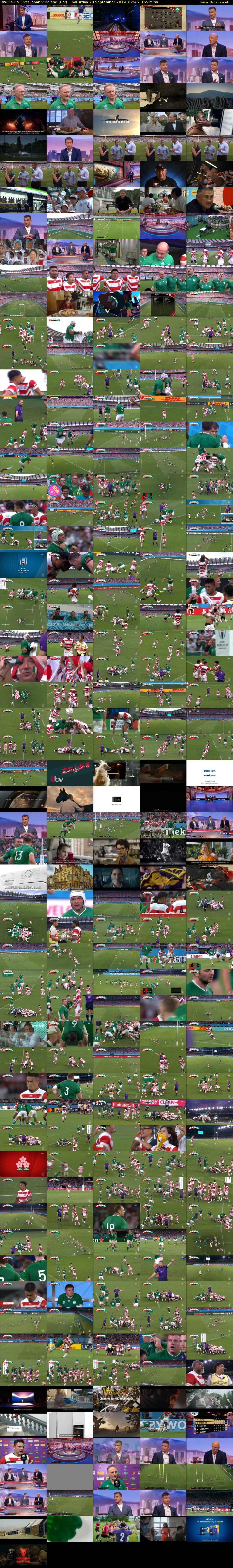 RWC 2019 Live: Japan v Ireland (ITV) Saturday 28 September 2019 07:45 - 10:30