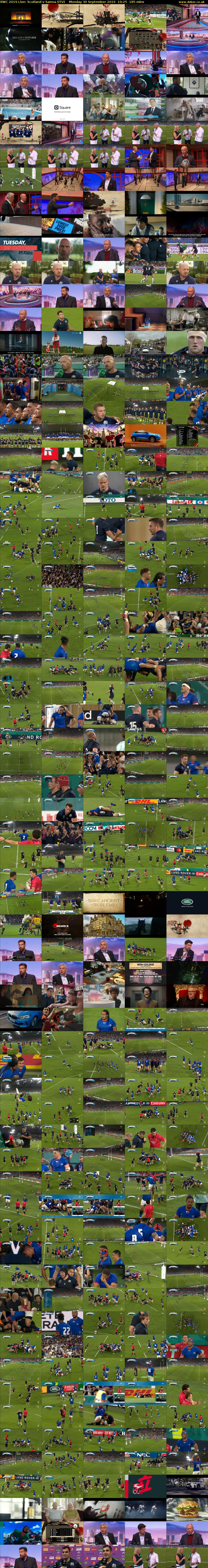 RWC 2019 Live: Scotland v Samoa (ITV) Monday 30 September 2019 10:25 - 13:30