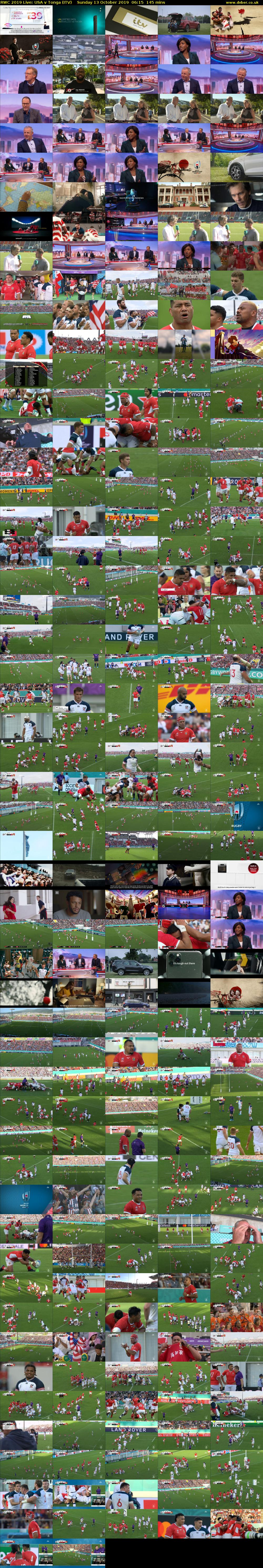 RWC 2019 Live: USA v Tonga (ITV) Sunday 13 October 2019 06:15 - 08:40