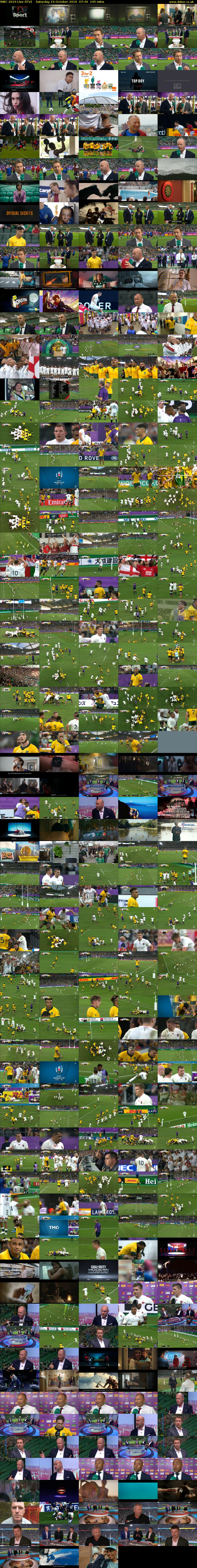 RWC 2019 Live (ITV) Saturday 19 October 2019 07:30 - 10:45