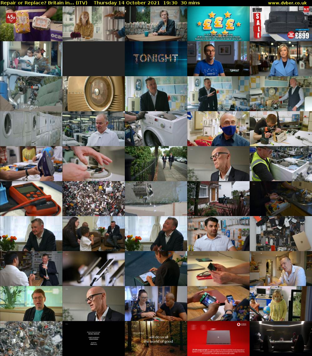 Repair or Replace? Britain in... (ITV) Thursday 14 October 2021 19:30 - 20:00
