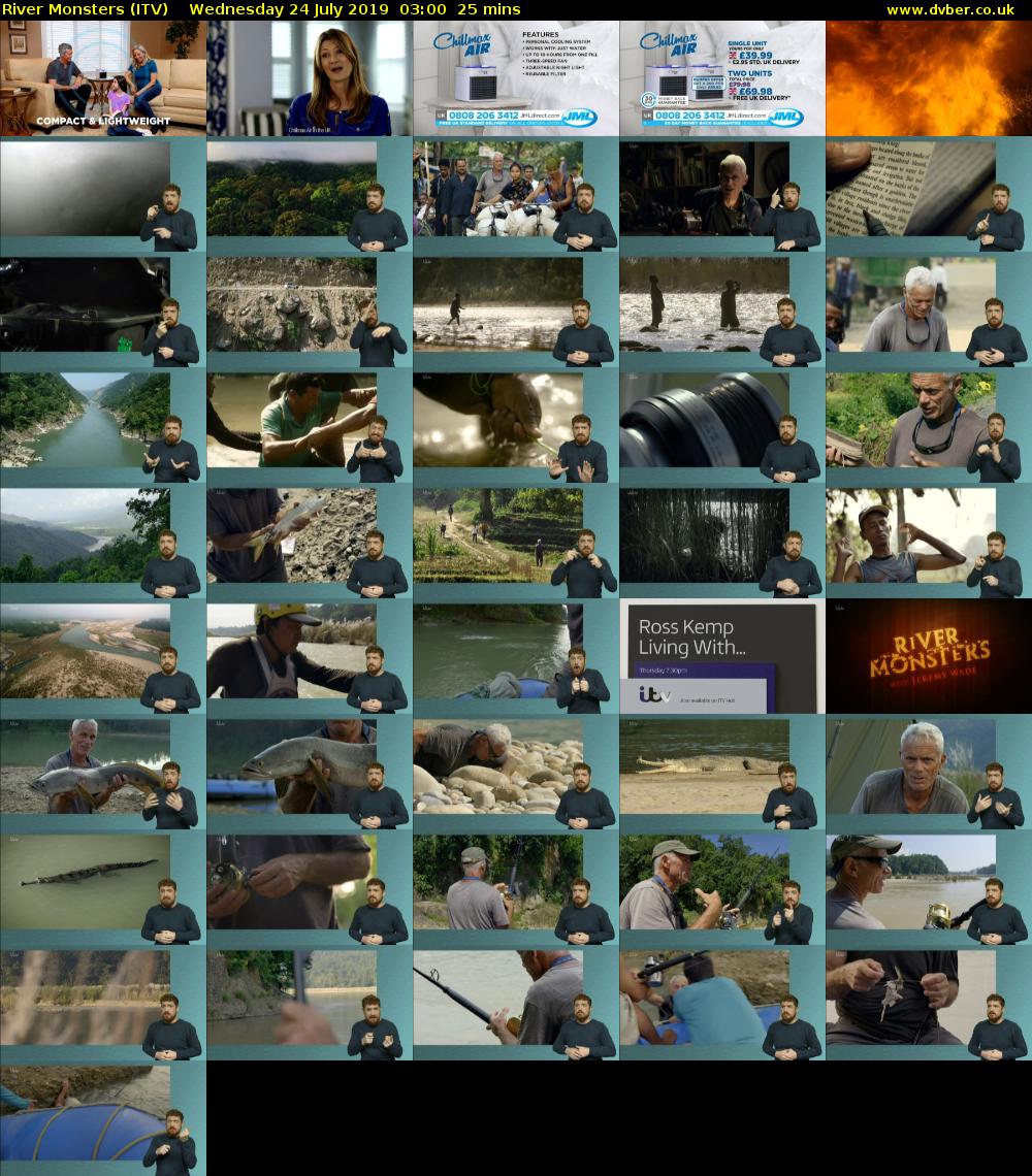 River Monsters (ITV) Wednesday 24 July 2019 03:00 - 03:25
