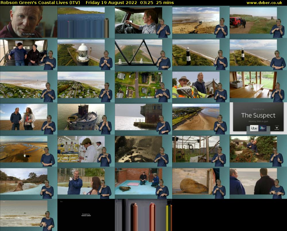 Robson Green's Coastal Lives (ITV) Friday 19 August 2022 03:25 - 03:50