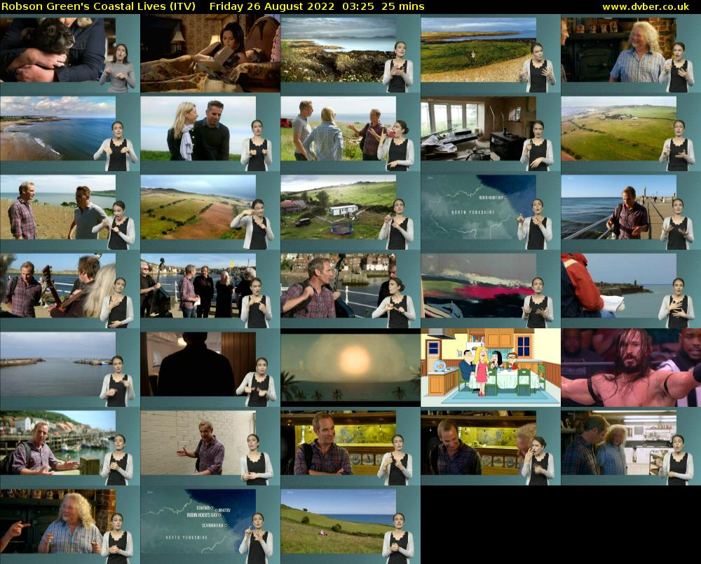 Robson Green's Coastal Lives (ITV) Friday 26 August 2022 03:25 - 03:50