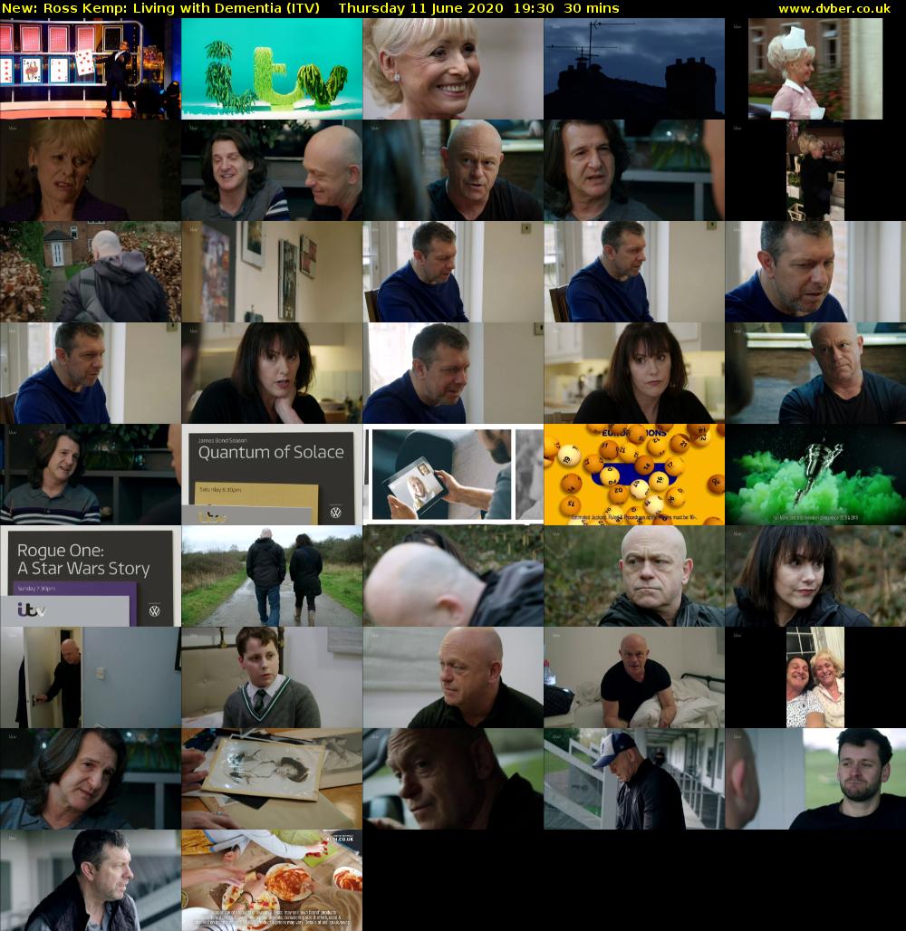 Ross Kemp: Living with Dementia (ITV) Thursday 11 June 2020 19:30 - 20:00