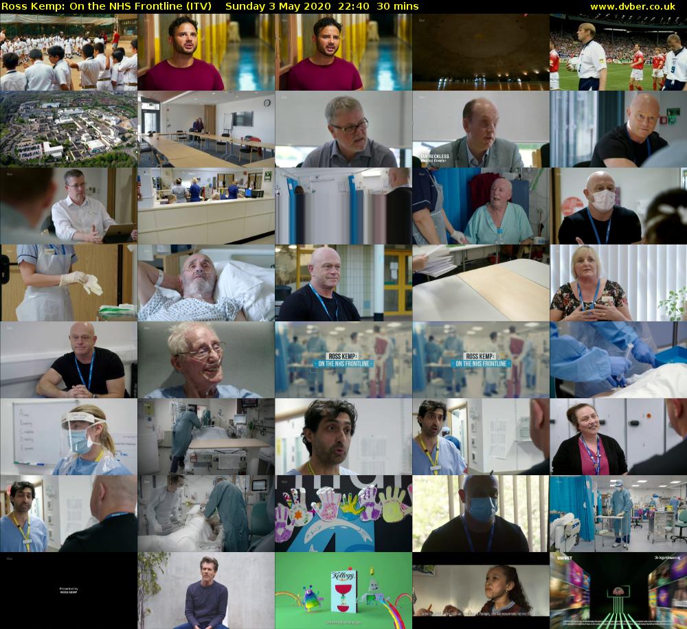 Ross Kemp: On the NHS Frontline (ITV) Sunday 3 May 2020 22:40 - 23:10