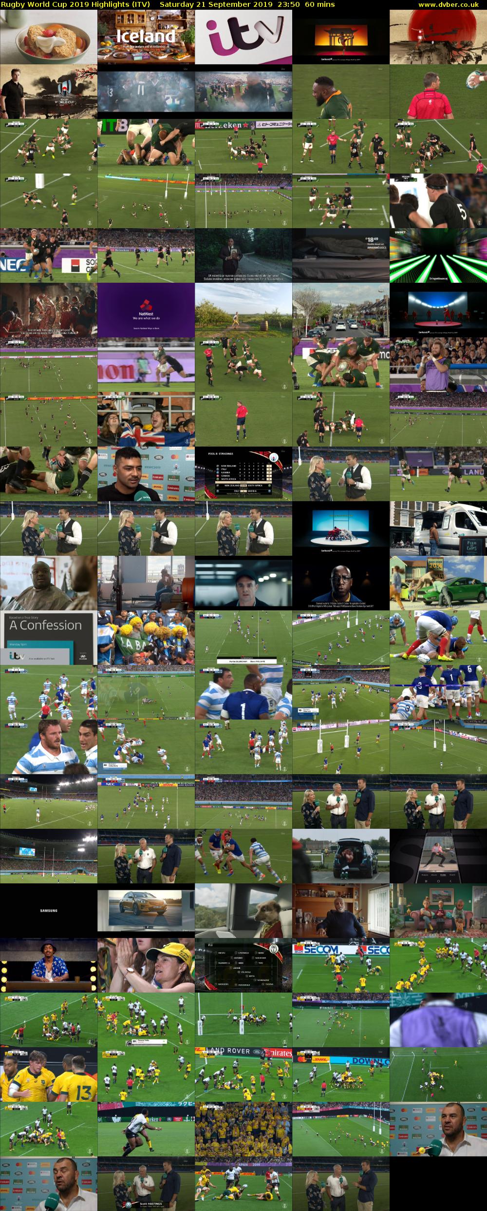 Rugby World Cup 2019 Highlights (ITV) Saturday 21 September 2019 23:50 - 00:50