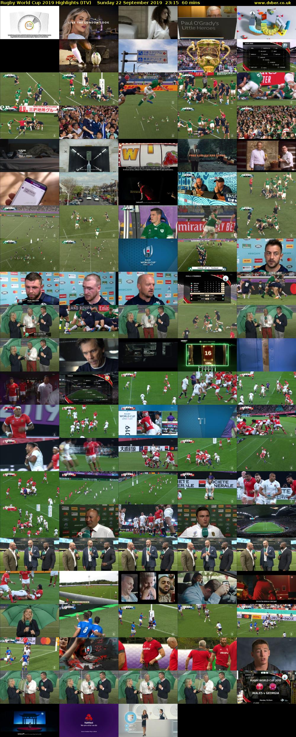 Rugby World Cup 2019 Highlights (ITV) Sunday 22 September 2019 23:15 - 00:15