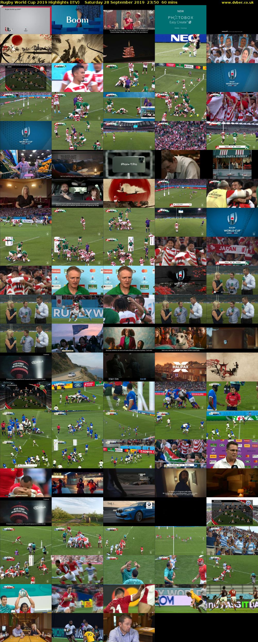 Rugby World Cup 2019 Highlights (ITV) Saturday 28 September 2019 23:50 - 00:50