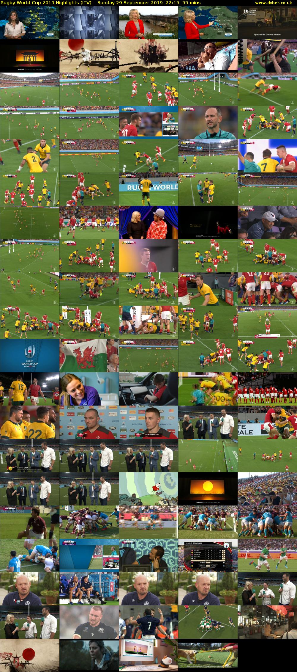 Rugby World Cup 2019 Highlights (ITV) Sunday 29 September 2019 22:15 - 23:10
