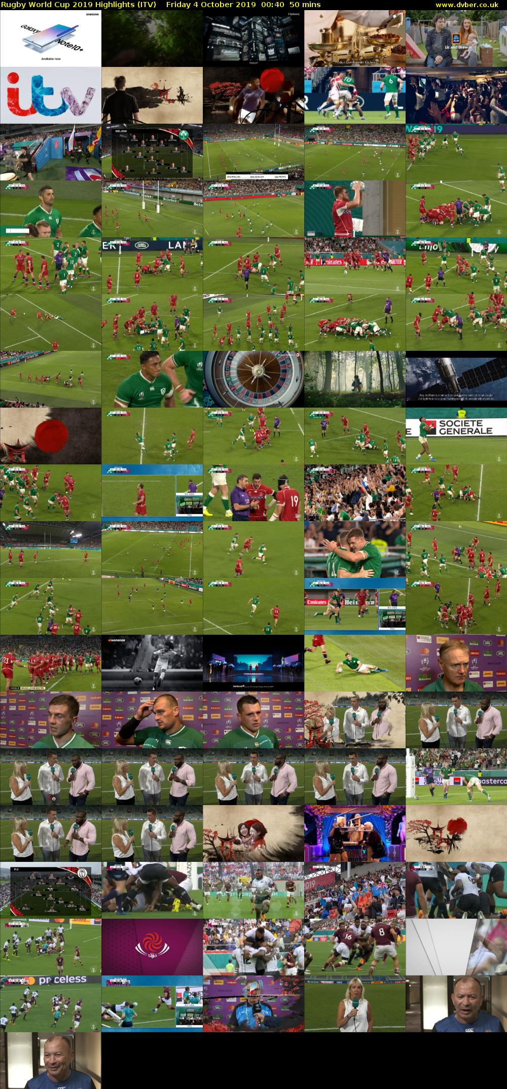 Rugby World Cup 2019 Highlights (ITV) Friday 4 October 2019 00:40 - 01:30