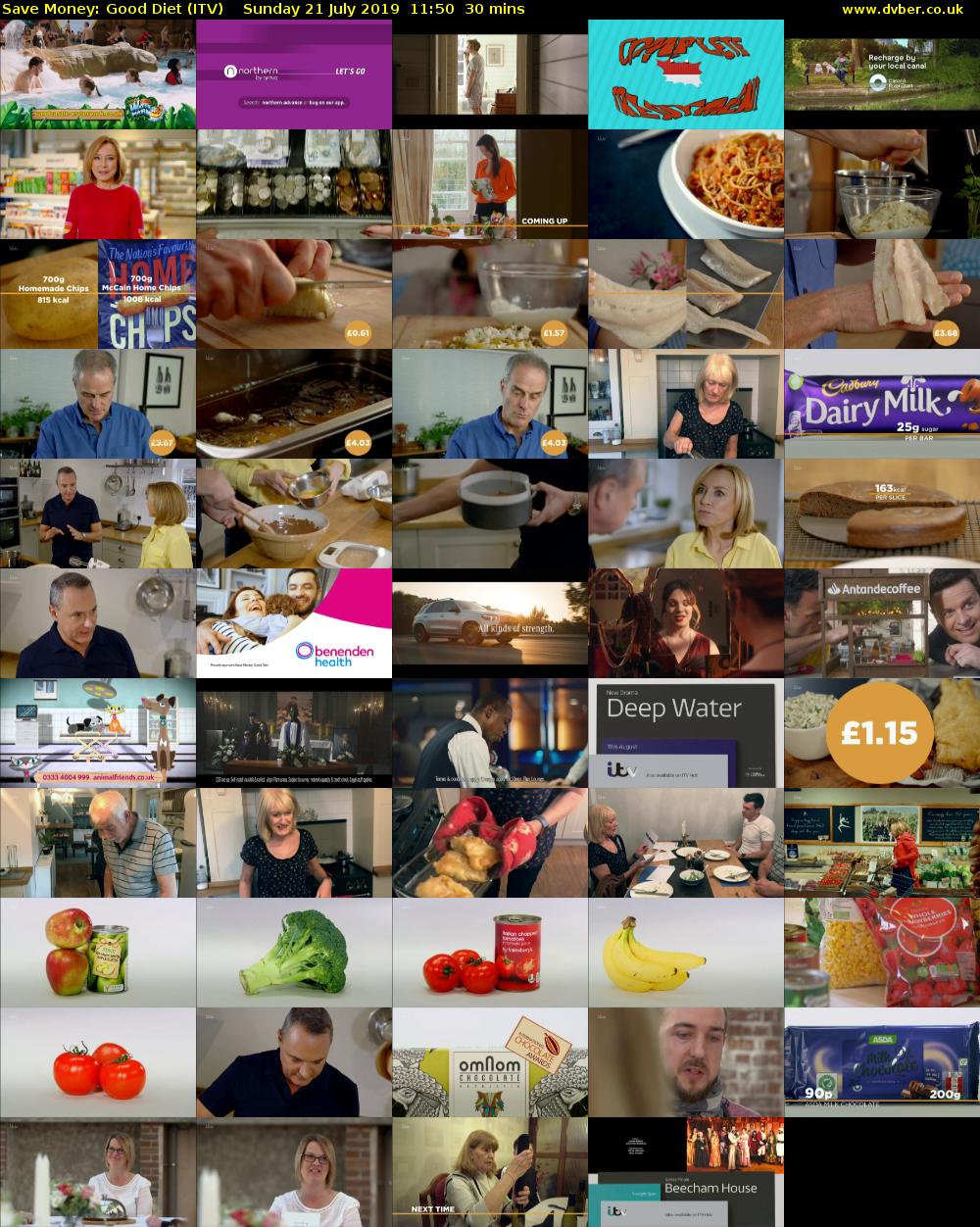 Save Money: Good Diet (ITV) Sunday 21 July 2019 11:50 - 12:20