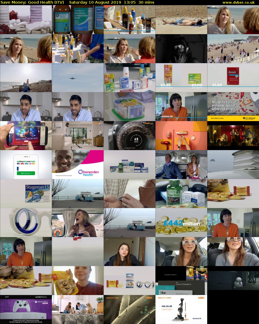 Save Money: Good Health (ITV) Saturday 10 August 2019 13:05 - 13:35