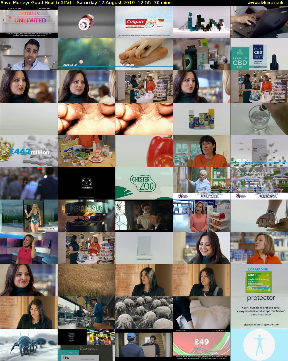 Save Money: Good Health (ITV) Saturday 17 August 2019 12:55 - 13:25