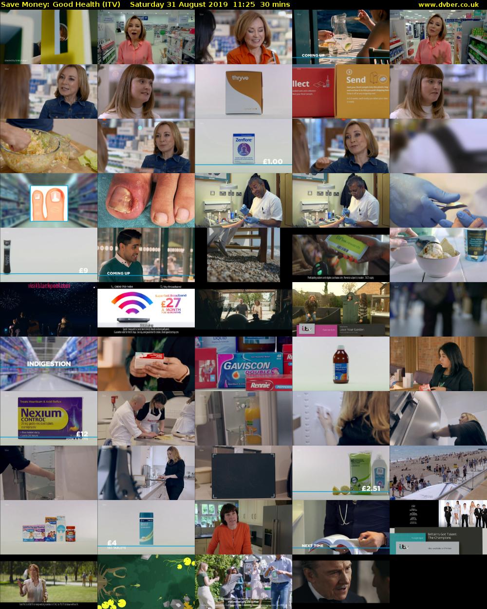 Save Money: Good Health (ITV) Saturday 31 August 2019 11:25 - 11:55