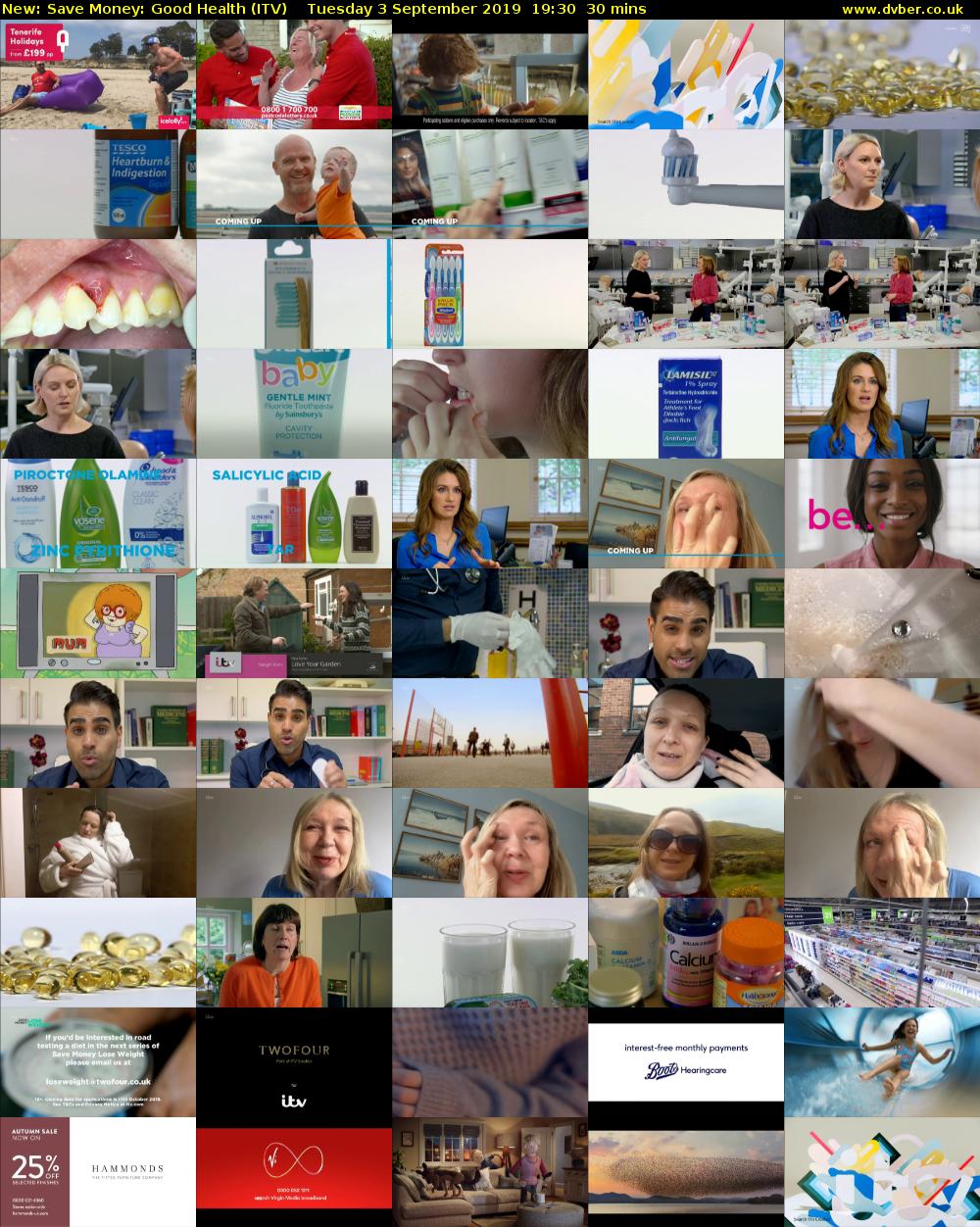 Save Money: Good Health (ITV) Tuesday 3 September 2019 19:30 - 20:00