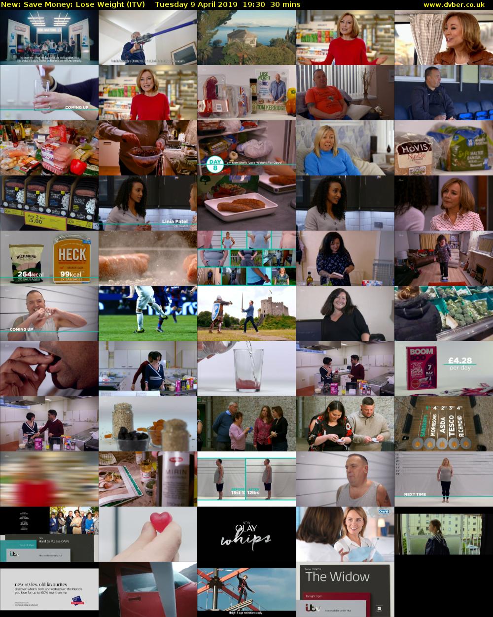 Save Money: Lose Weight (ITV) Tuesday 9 April 2019 19:30 - 20:00