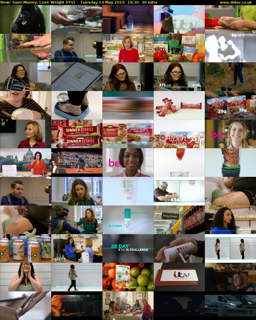 Save Money: Lose Weight (ITV) Tuesday 14 May 2019 19:30 - 20:00