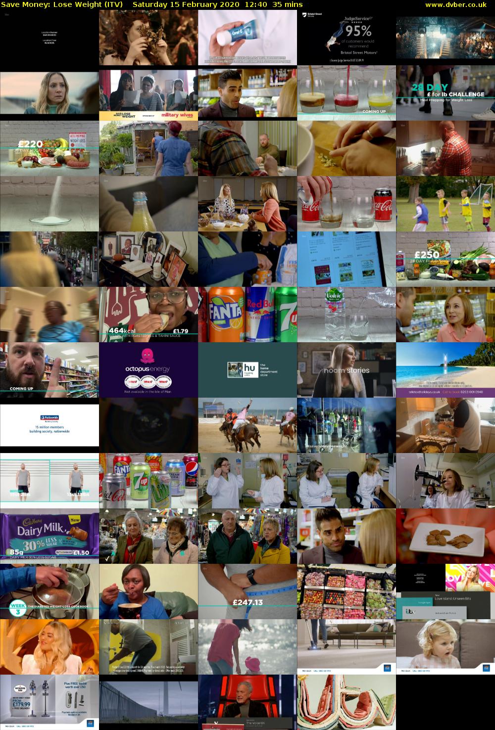 Save Money: Lose Weight (ITV) Saturday 15 February 2020 12:40 - 13:15