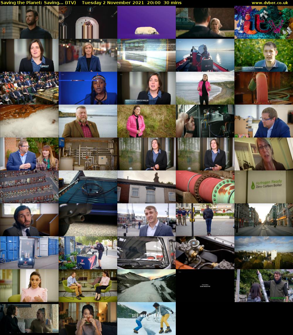 Saving the Planet: Saving... (ITV) Tuesday 2 November 2021 20:00 - 20:30