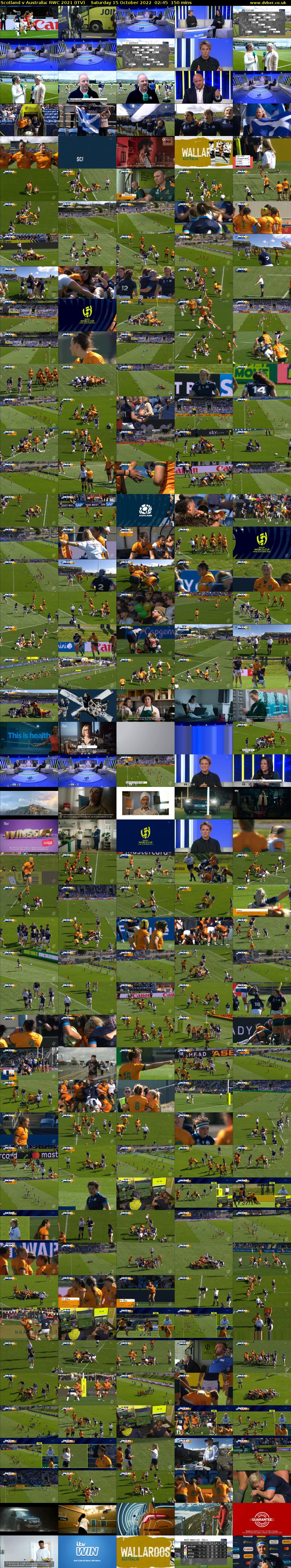 Scotland v Australia: RWC 2021 (ITV) Saturday 15 October 2022 02:45 - 05:15