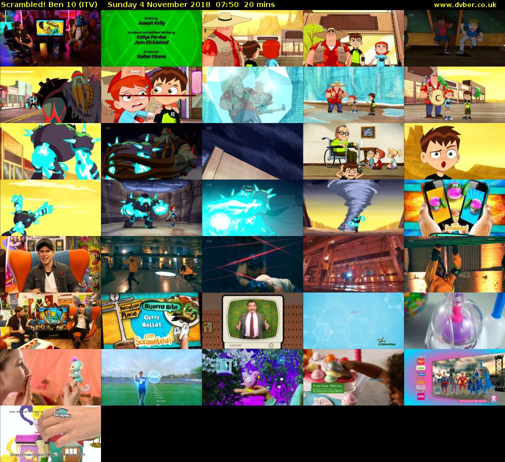 Scrambled! Ben 10 (ITV) Sunday 4 November 2018 07:50 - 08:10