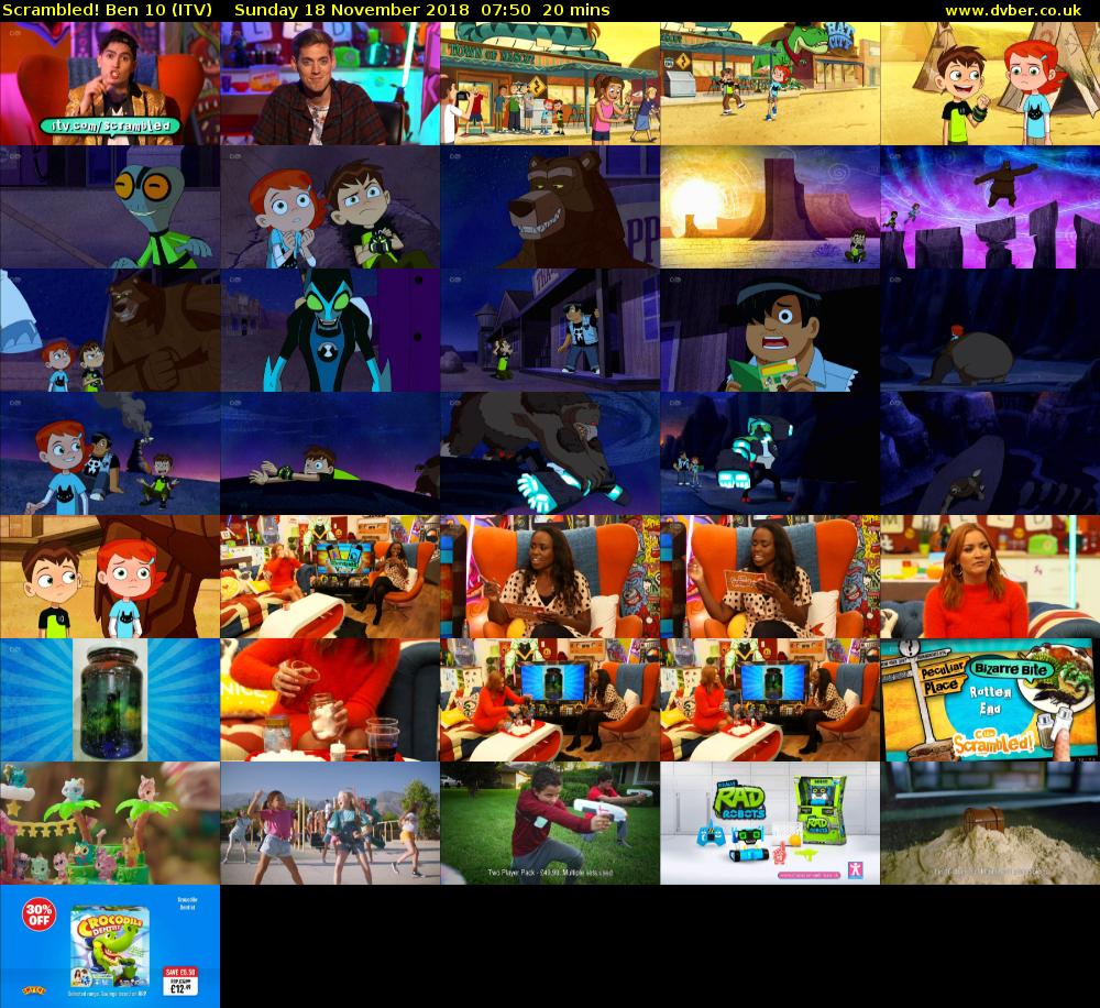 Scrambled! Ben 10 (ITV) Sunday 18 November 2018 07:50 - 08:10