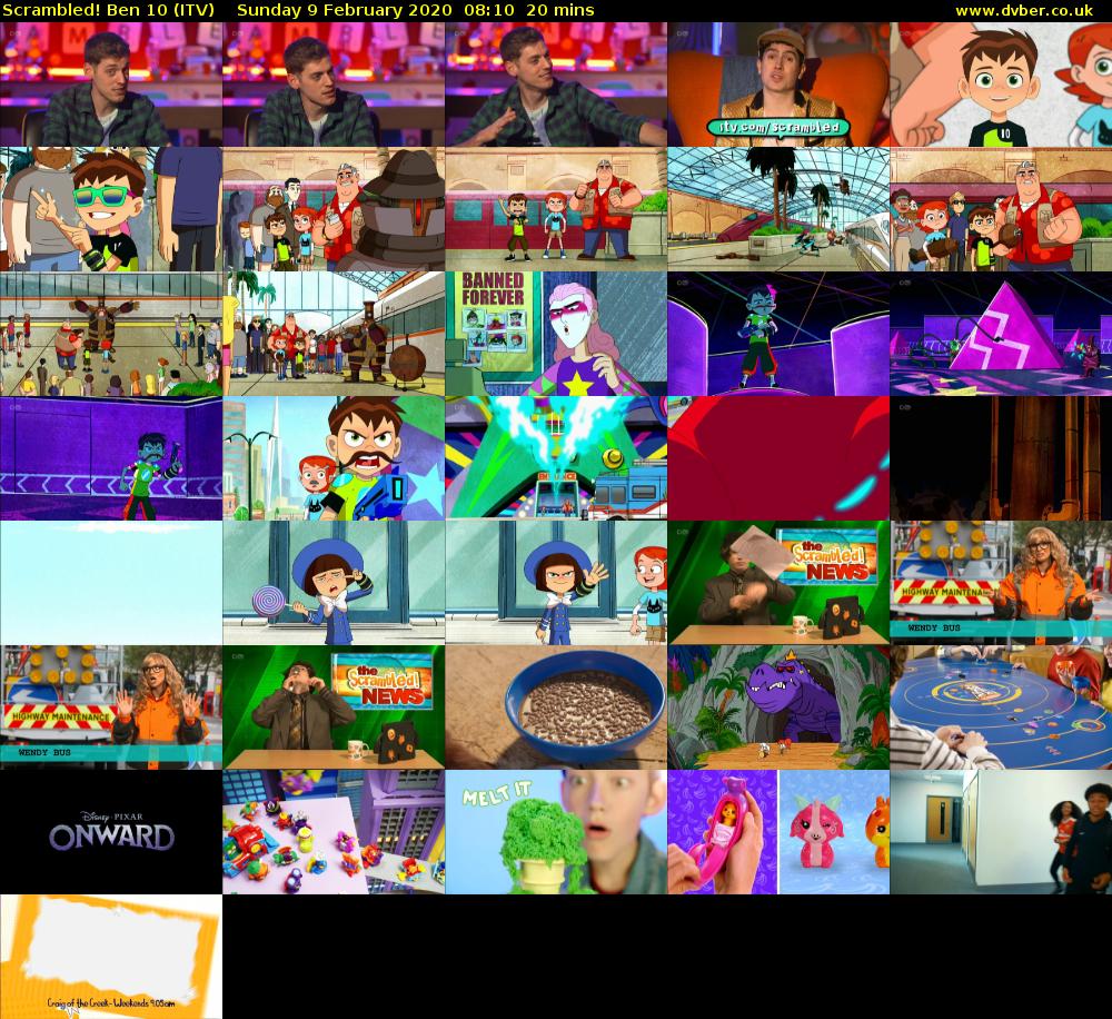 Scrambled! Ben 10 (ITV) Sunday 9 February 2020 08:10 - 08:30