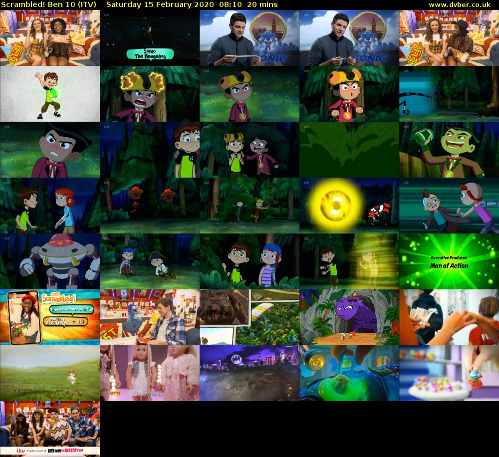 Scrambled! Ben 10 (ITV) Saturday 15 February 2020 08:10 - 08:30
