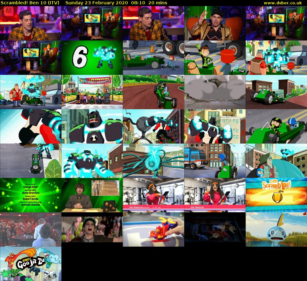 Scrambled! Ben 10 (ITV) Sunday 23 February 2020 08:10 - 08:30