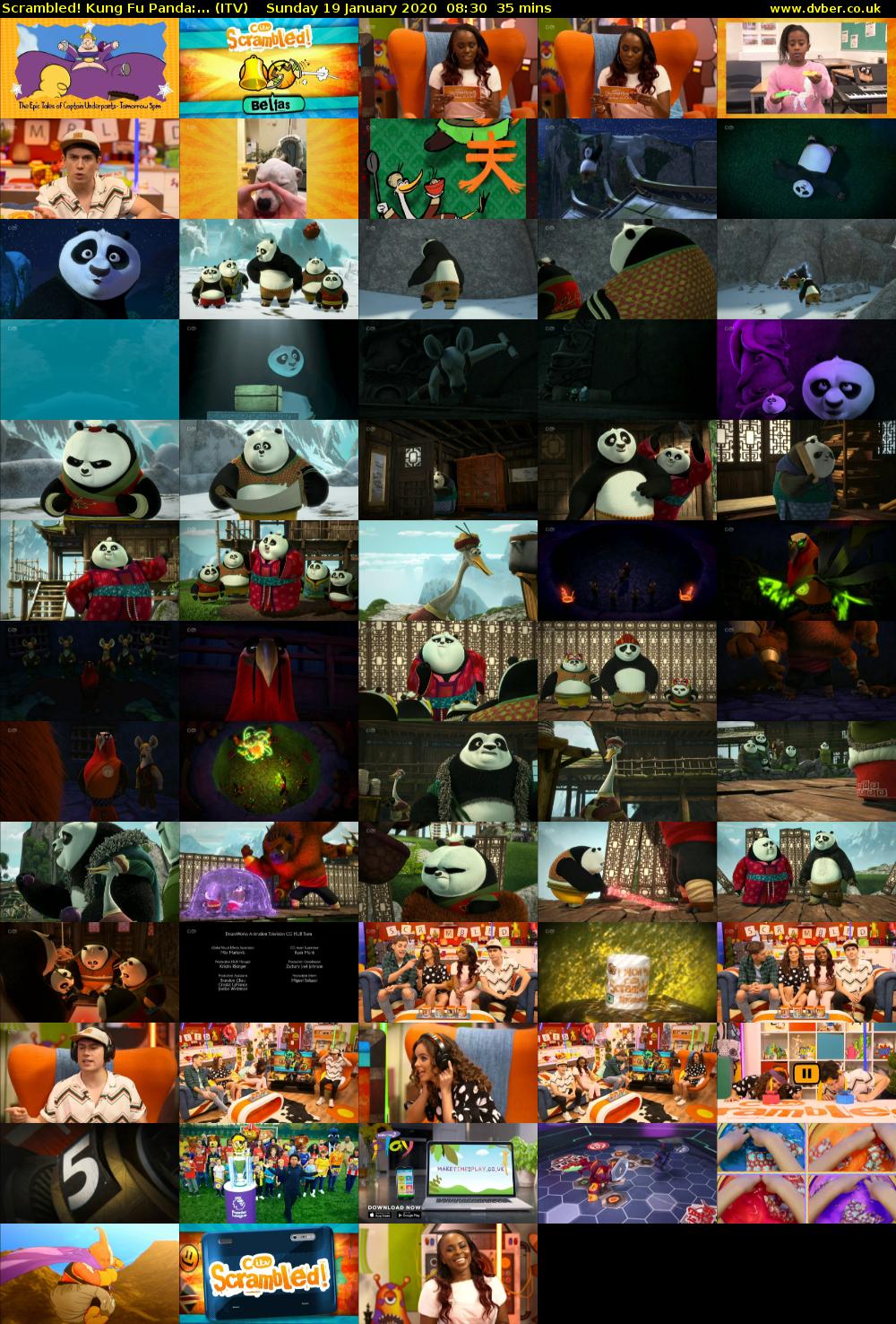 Scrambled! Kung Fu Panda:... (ITV) Sunday 19 January 2020 08:30 - 09:05