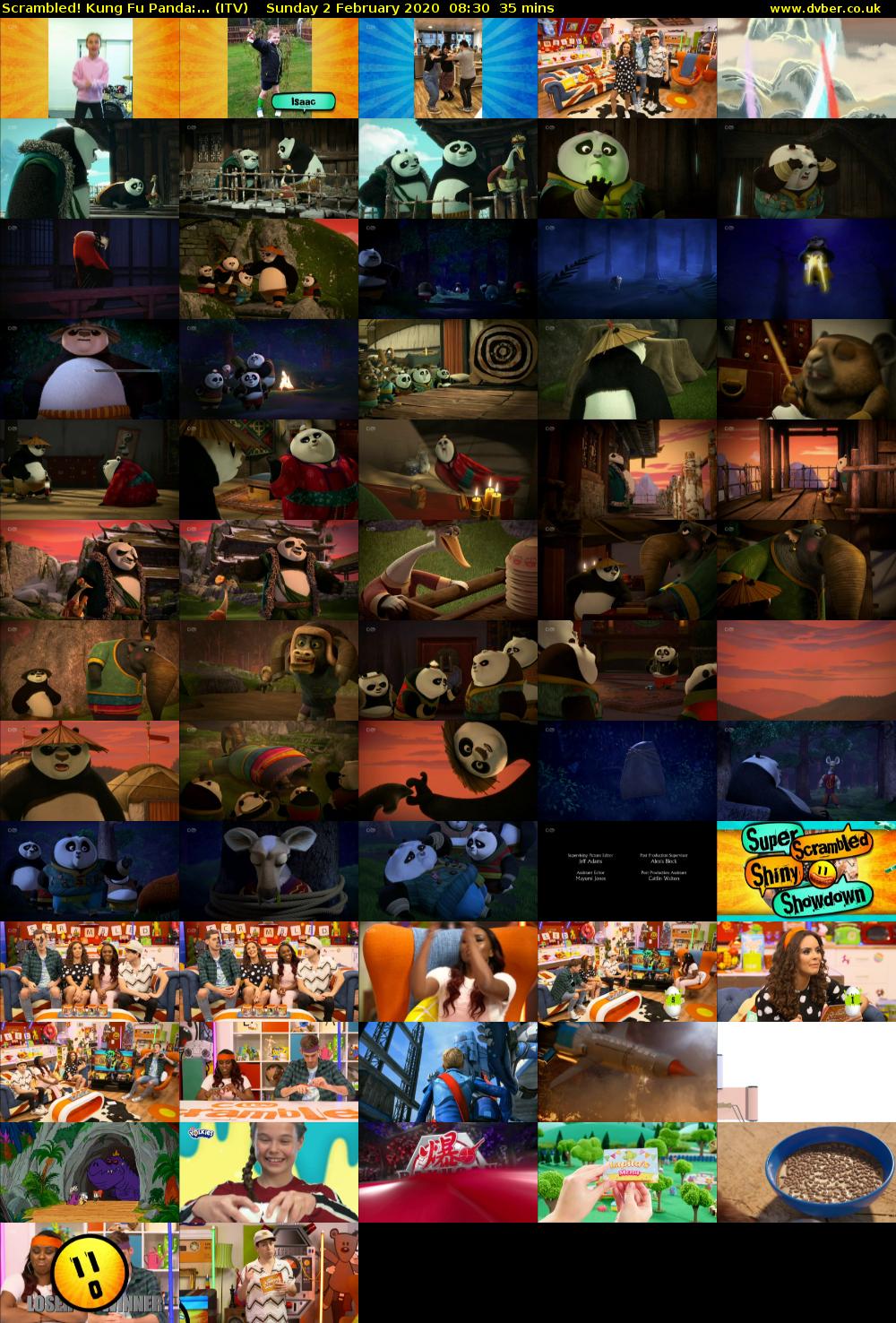 Scrambled! Kung Fu Panda:... (ITV) Sunday 2 February 2020 08:30 - 09:05