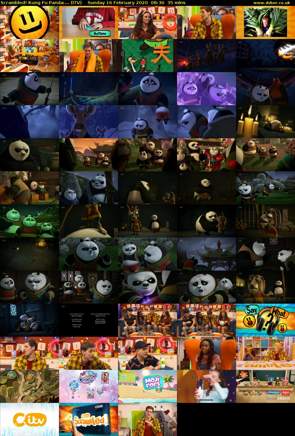 Scrambled! Kung Fu Panda:... (ITV) Sunday 16 February 2020 08:30 - 09:05