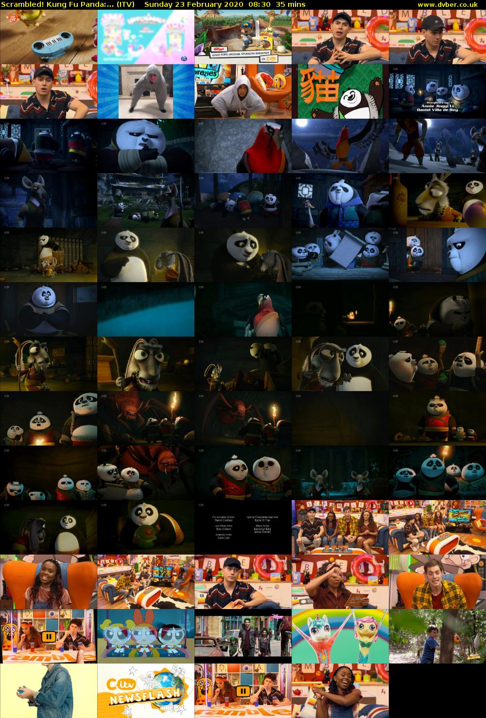 Scrambled! Kung Fu Panda:... (ITV) Sunday 23 February 2020 08:30 - 09:05