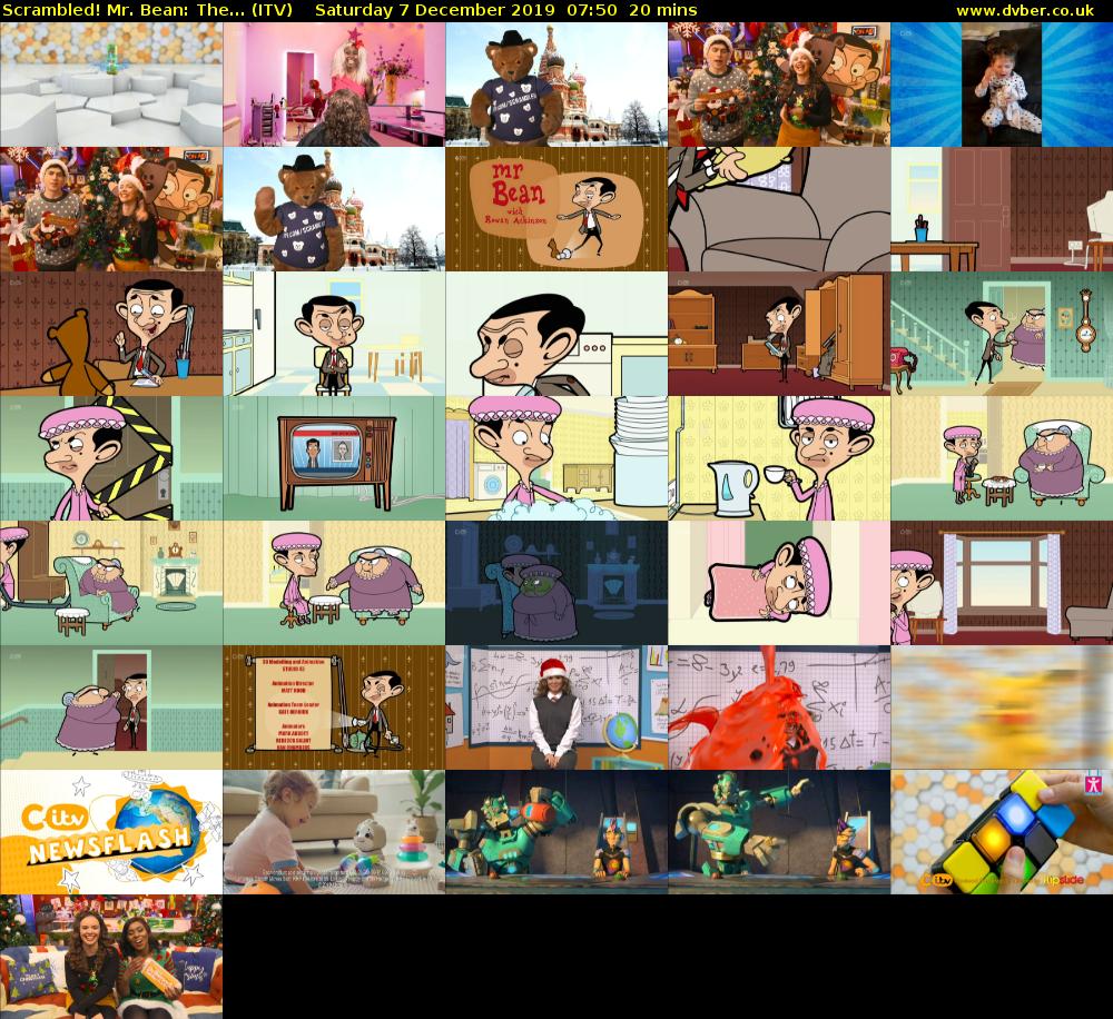 Scrambled! Mr. Bean: The... (ITV) Saturday 7 December 2019 07:50 - 08:10
