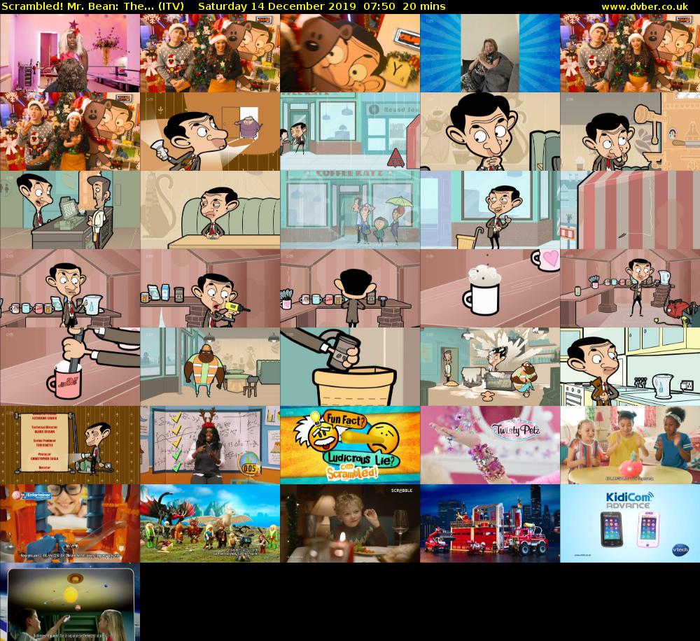 Scrambled! Mr. Bean: The... (ITV) Saturday 14 December 2019 07:50 - 08:10
