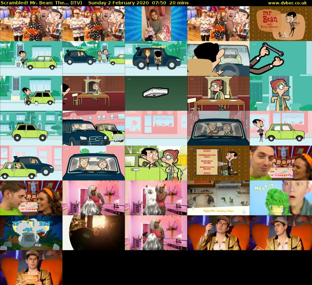Scrambled! Mr. Bean: The... (ITV) Sunday 2 February 2020 07:50 - 08:10