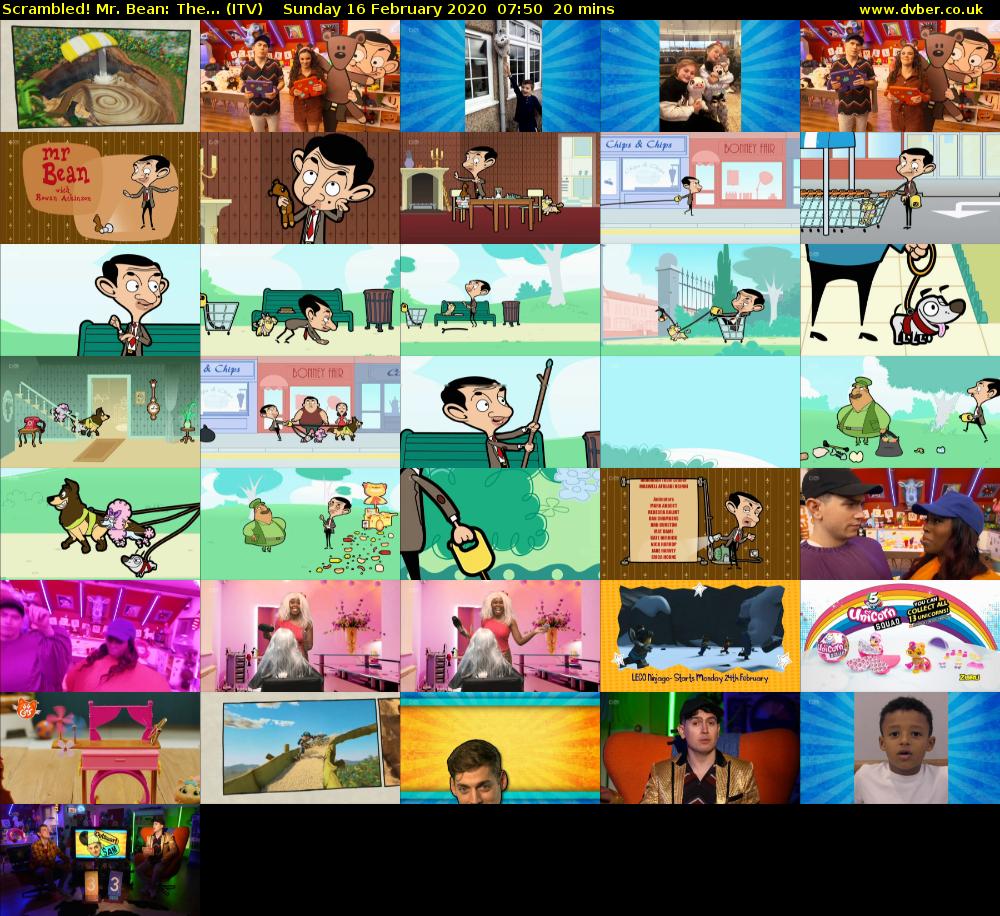 Scrambled! Mr. Bean: The... (ITV) Sunday 16 February 2020 07:50 - 08:10