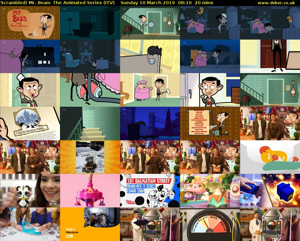 Scrambled! Mr. Bean: The Animated Series (ITV) Sunday 10 March 2019 08:10 - 08:30