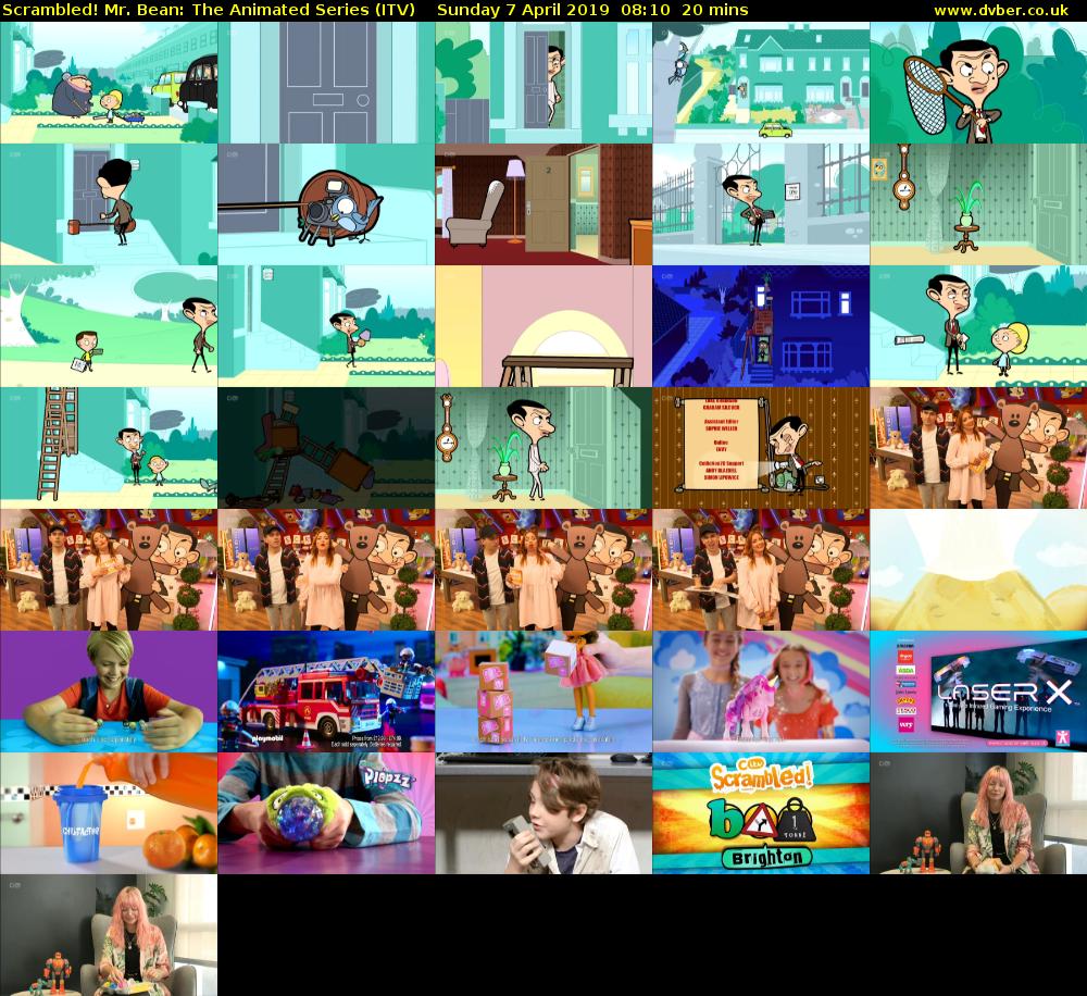 Scrambled! Mr. Bean: The Animated Series (ITV) Sunday 7 April 2019 08:10 - 08:30