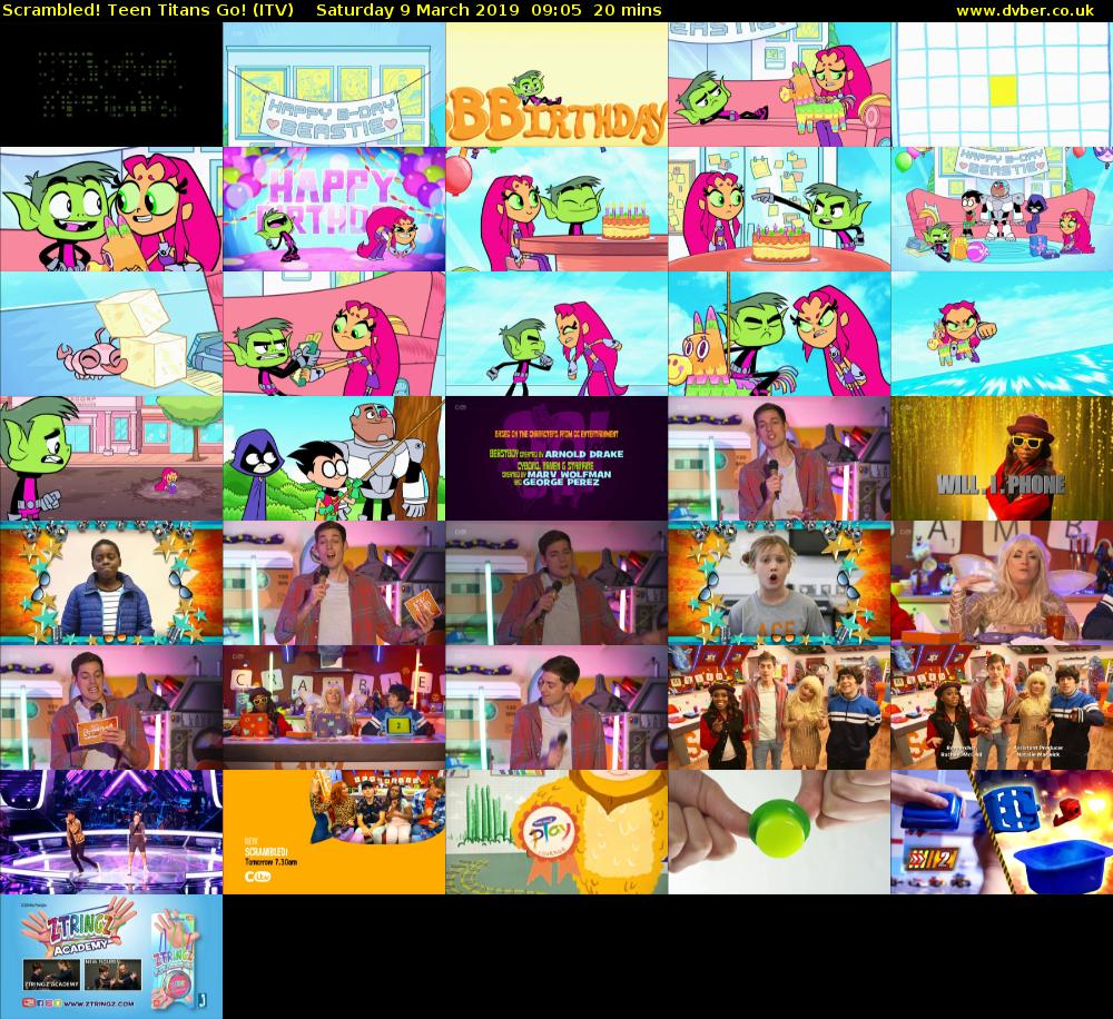 Scrambled! Teen Titans Go! (ITV) Saturday 9 March 2019 09:05 - 09:25