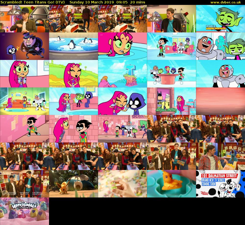 Scrambled! Teen Titans Go! (ITV) Sunday 10 March 2019 09:05 - 09:25