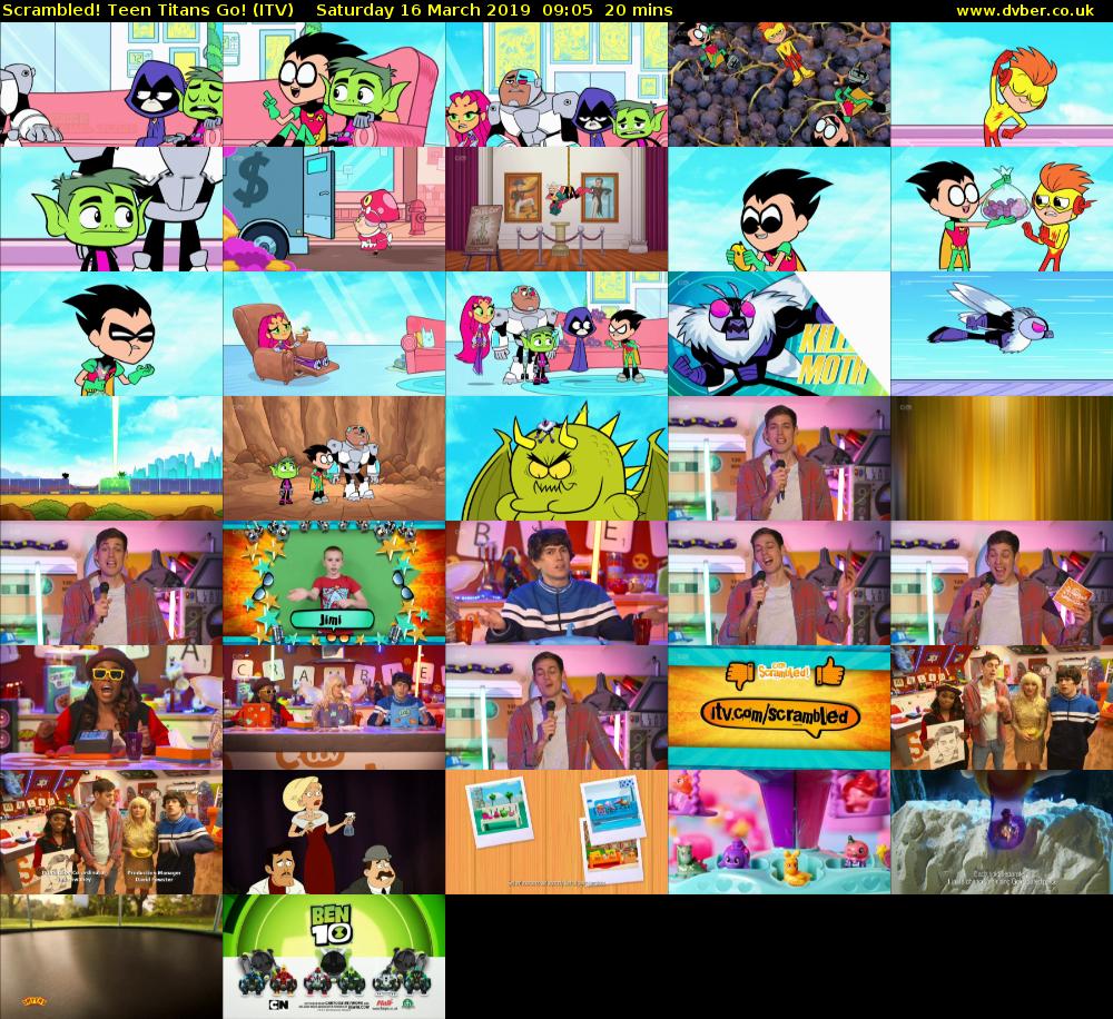 Scrambled! Teen Titans Go! (ITV) Saturday 16 March 2019 09:05 - 09:25