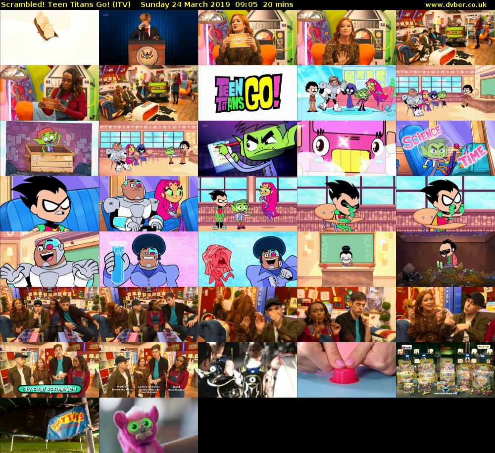 Scrambled! Teen Titans Go! (ITV) Sunday 24 March 2019 09:05 - 09:25