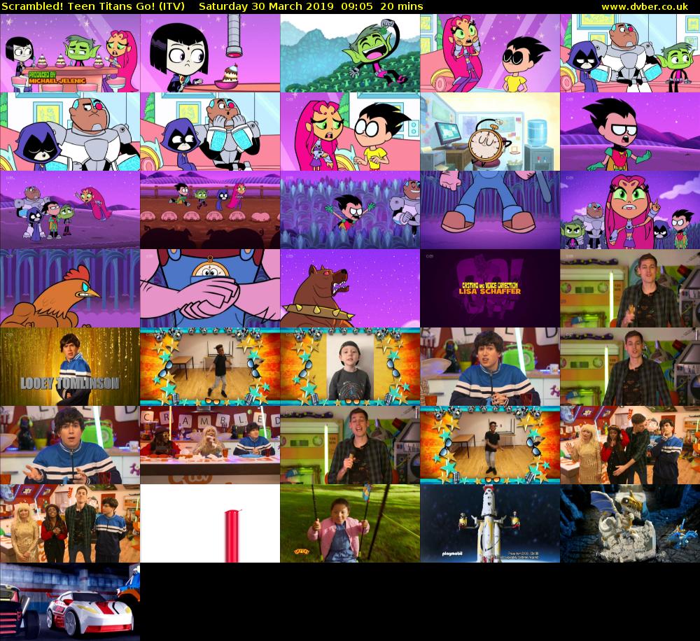 Scrambled! Teen Titans Go! (ITV) Saturday 30 March 2019 09:05 - 09:25