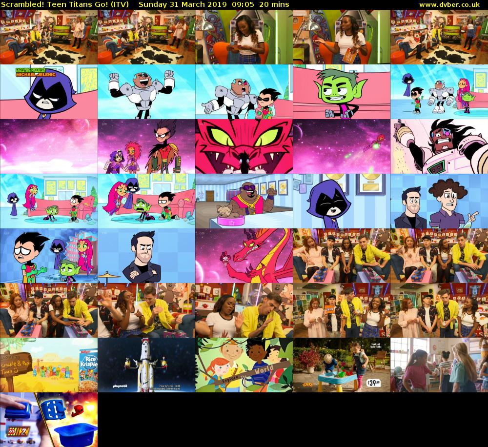Scrambled! Teen Titans Go! (ITV) Sunday 31 March 2019 09:05 - 09:25