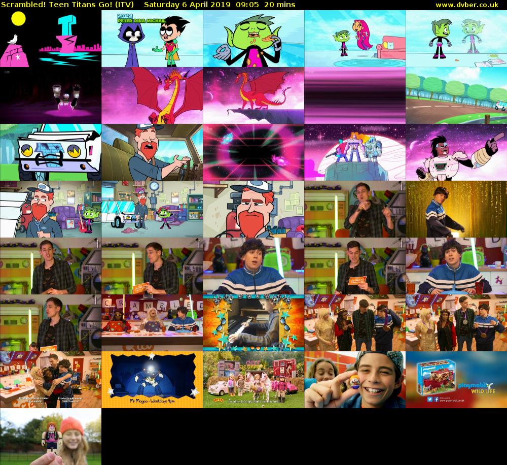 Scrambled! Teen Titans Go! (ITV) Saturday 6 April 2019 09:05 - 09:25