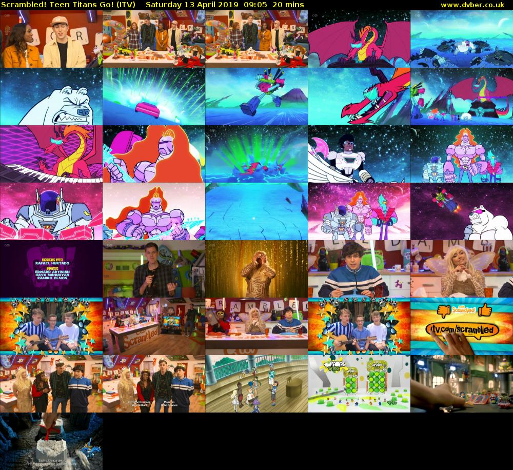 Scrambled! Teen Titans Go! (ITV) Saturday 13 April 2019 09:05 - 09:25